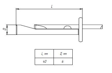 Анкер-клин М6x40 мм EKF