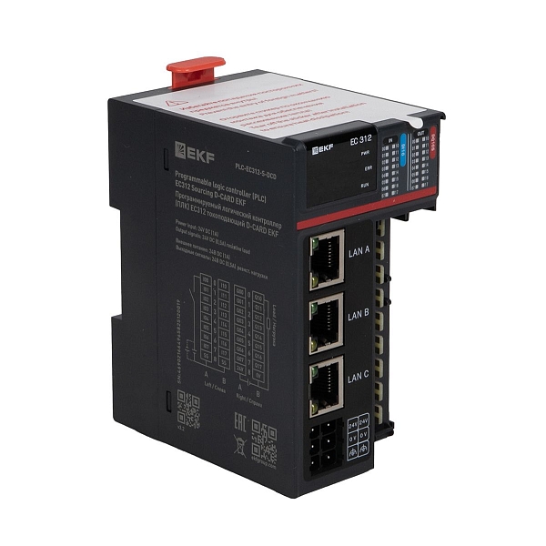 Программируемый логический контроллер (ПЛК) EC312 токоподающий D-CARD EKF