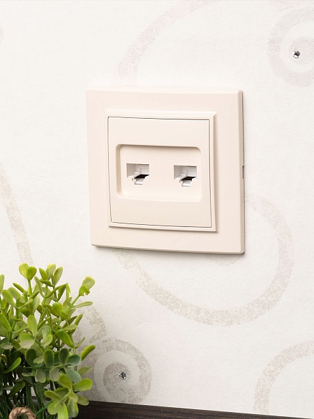 Розетка RJ-45+Phone СП бежевый Минск EKF