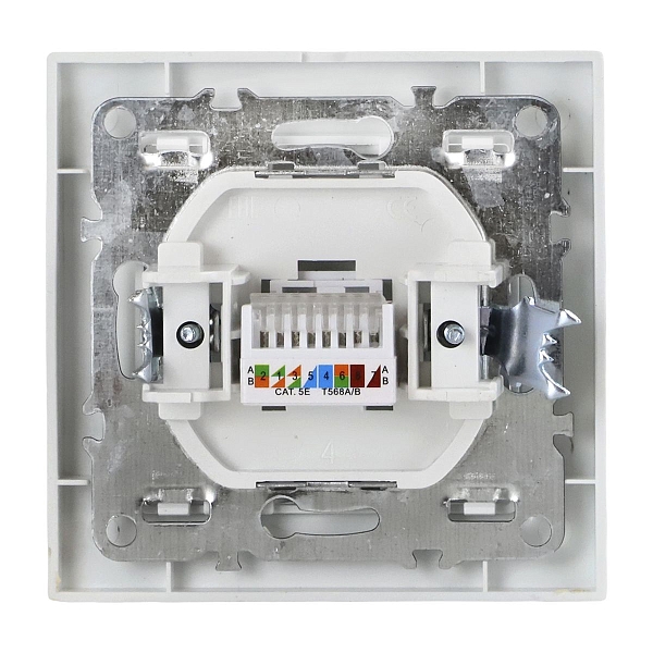 Минск Розетка RJ-45 1-местная СП белая EKF