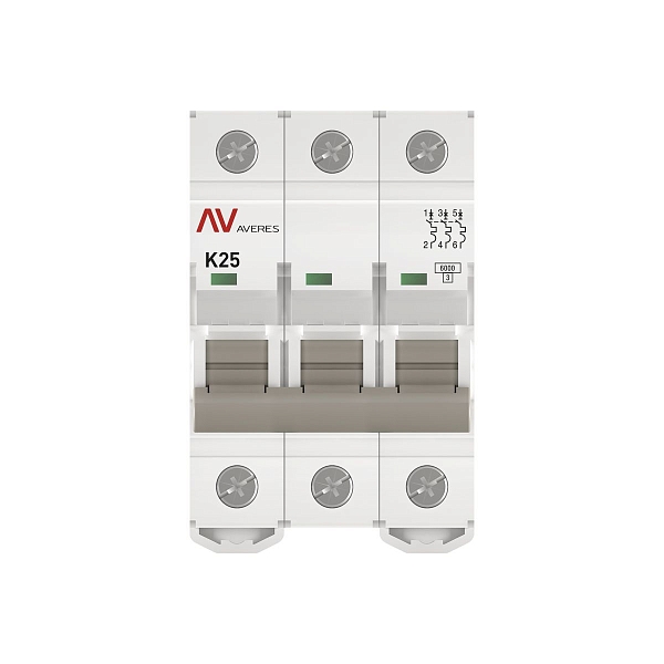 Выключатель автоматический AV-6 3P 25A (K) 6kA EKF AVERES