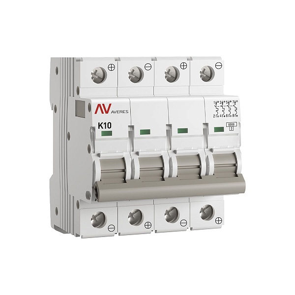 Выключатель автоматический AV-6 DC 4P 10A (K) 6kA EKF AVERES