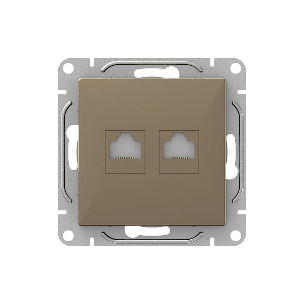 Механизм розетки RJ45 - 2шт, (cat6), шампань Эпика EKF