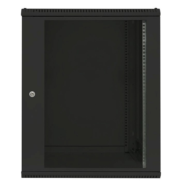 Шкаф настенный 19" TERACOM PRO 15U 600x600 мм дверь стеклянная с замком-ручкой чёрный