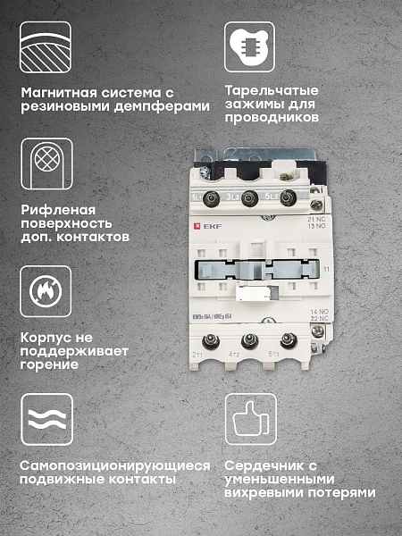 Контактор КМЭп-5 65А 1NO+1NC 24В DC EKF