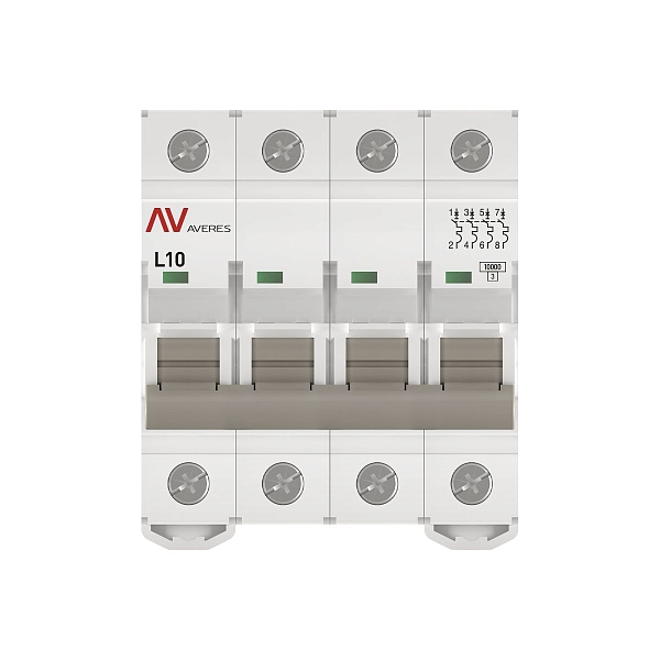 Выключатель автоматический AV-10 4P 10A (L) 10kA EKF AVERES