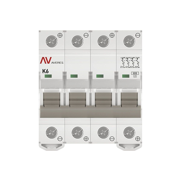 Выключатель автоматический AV-6 DC 4P 6A (K) 6kA EKF AVERES