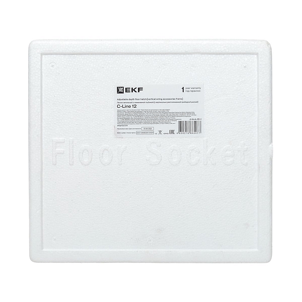 Лючок напольный с изменяемой глубиной C-Line 12 (с вертикально расположенной приборной рамкой) EKF