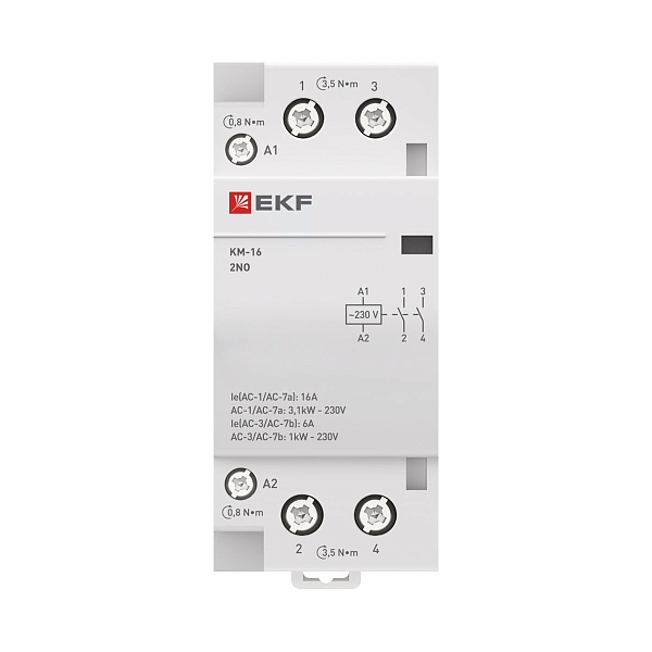 Контактор модульный КМ 16А 2NO 230В АС (2 мод.) PROXIMA EKF