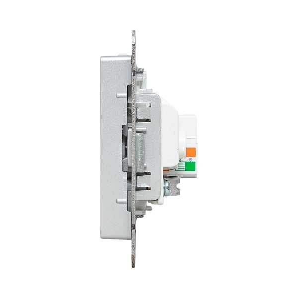 Механизм розетки TV+RJ45 (cat5), алюминий Эпика EKF