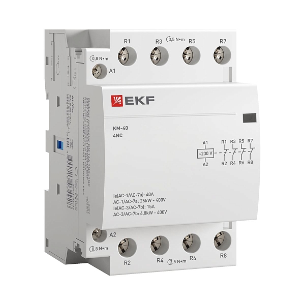 Контактор модульный КМ 40А 4NC 230В АС (3 мод.) PROXIMA EKF