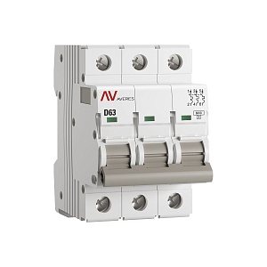 Выключатель автоматический AV-6 3P 63A (D) 6kA EKF AVERES