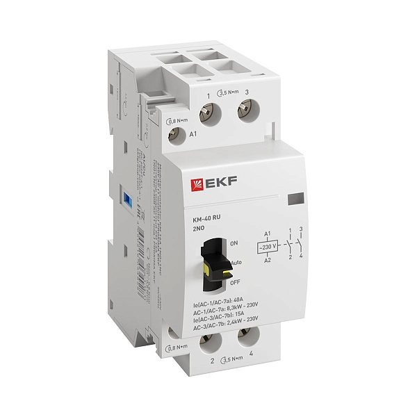 Контактор модульный КМ РУ 40А 2NO 230В АС (2 мод.) PROXIMA EKF