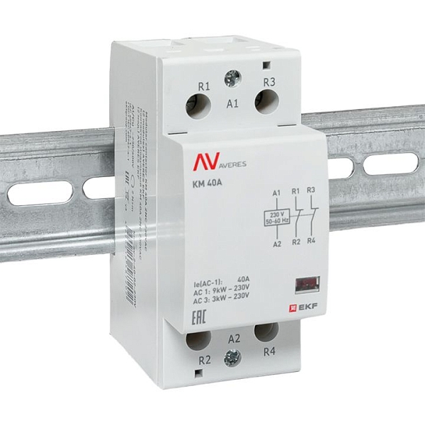 Контактор модульный КМ 40А 2NC 230В АС (2 мод.) AVERES EKF
