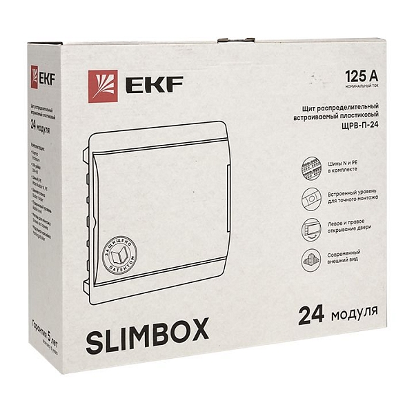 Щит распределительный ЩРВ-П-24 "SlimBox" белая дверца IP41 EKF 