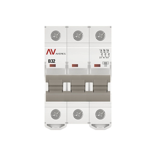 Выключатель автоматический AV-6 3P 32A (B) 6kA EKF AVERES
