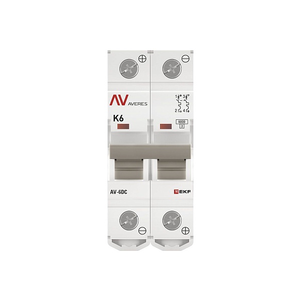 Выключатель автоматический AV-6 DC 2P 6A (K) 6kA EKF AVERES