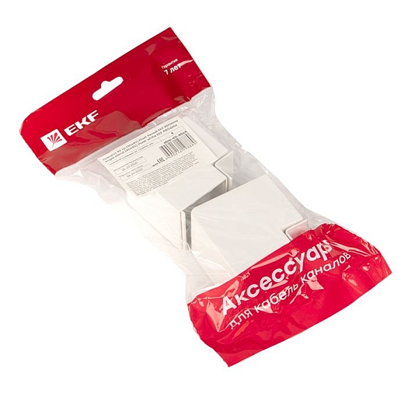 Поворот 90 гр. (40x40) (4 шт) белый EKF-Plast 