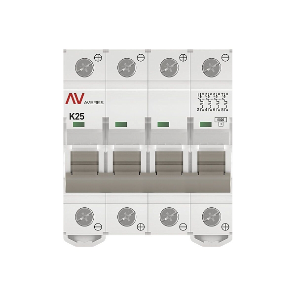 Выключатель автоматический AV-6 DC 4P 25A (K) 6kA EKF AVERES