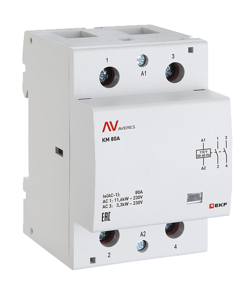 Контактор модульный КМ 63А 4NC 24В АС (3 мод.) AVERES EKF