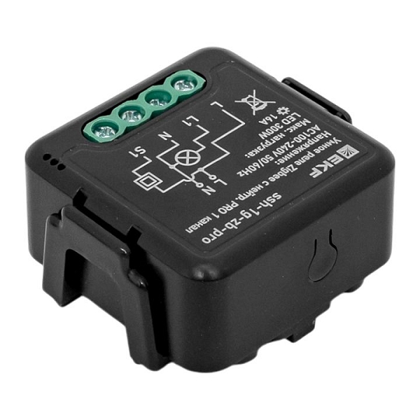 Умное реле в подрозетник 1-канальное с нейтралью 16А Zigbee EKF Connect Select PRO