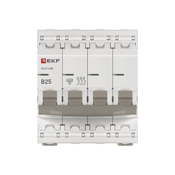 Автоматический выключатель ВА 47-63N 4P 25А (B) 6кА PROXIMA EKF