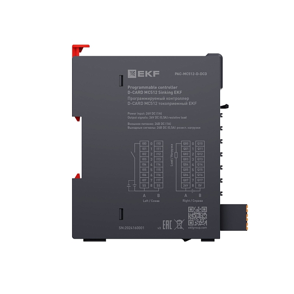 Программируемый логический контроллер (ПЛК) MC512 токоприемный D-CARD EKF