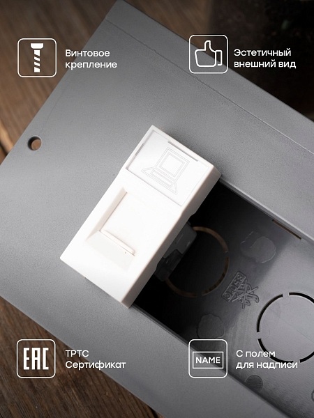 Розетка RJ45 кат. 5e, 1 модуль EKF