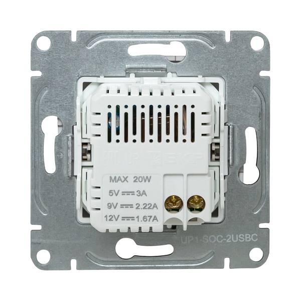 Механизм розетки USB-C - 2шт, шампань Эпика EKF