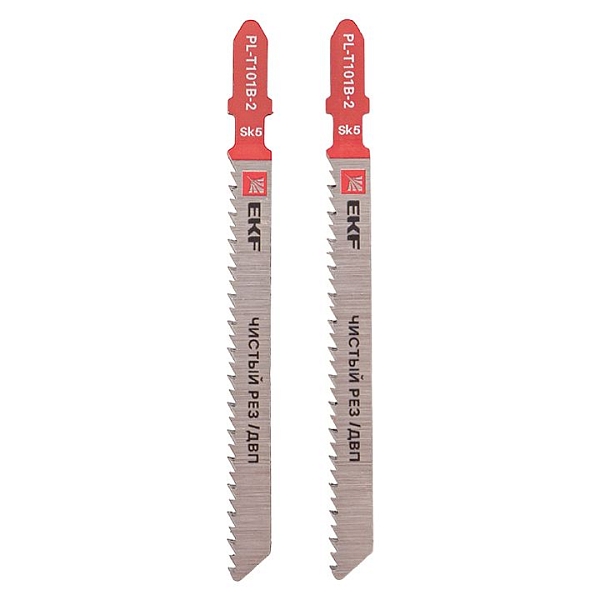 Пилки для электролобзика прямые T101B (чистовой рез по ДВП)(SK5)(2 шт) EKF Expert