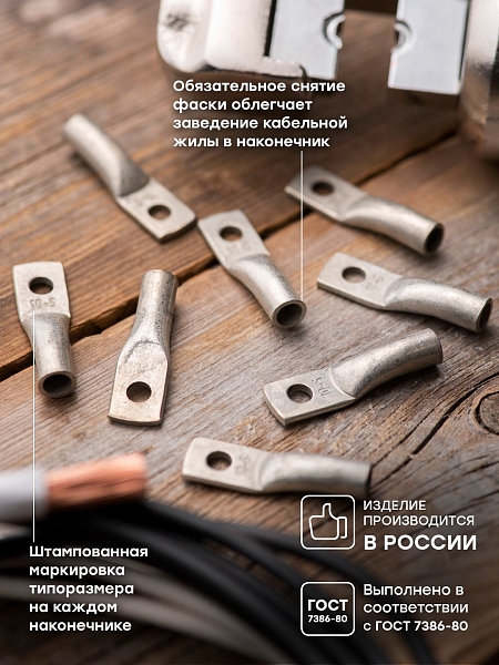 Наконечник медный луженый ТМЛ 10-5-5 EKF PROxima