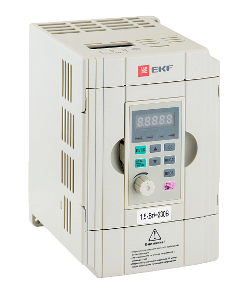 Преобразователь частоты, белый, 1,5/2,2кВт 1x230В VECTOR-100 EKF