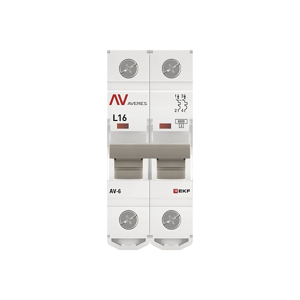 Выключатель автоматический AV-6 2P 16A (L) 6kA EKF AVERES