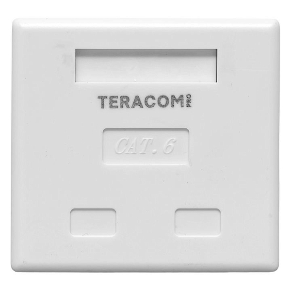 Розетка настенная TERACOM PRO Cat.6 неэкранированная 2 порта RJ-45 Dual IDC белая