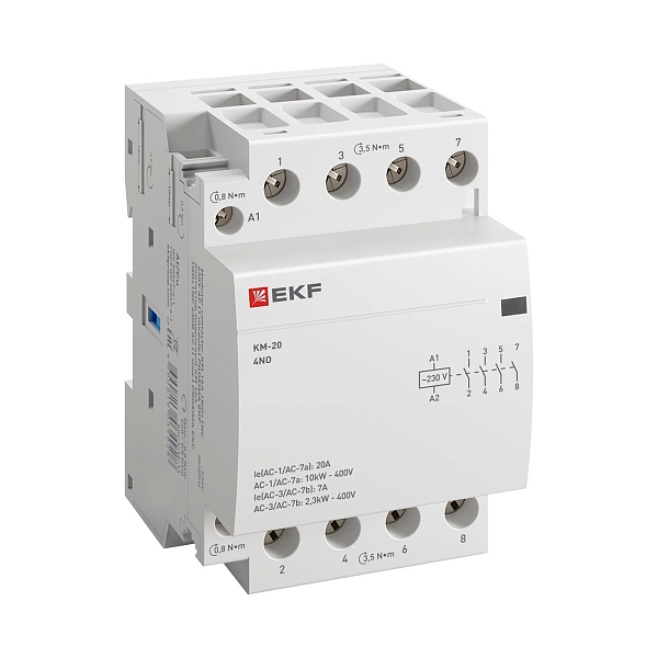 Контактор модульный КМ 20А 4NO 230В АС (3 мод.) PROXIMA EKF