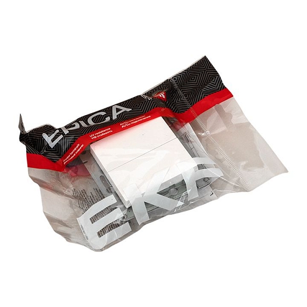 Механизм выключателя, двухклавишный, перекрёстный, белый Эпика EKF
