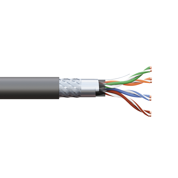 Кабель витая пара TERACOM PRO Cat.5E SF/UTP для промышленного Ethernet проводник 4 пары 19x0,1мм 26AWG оболочка полиуретан -40°C – +80°C цвет черный (упак. 305м)