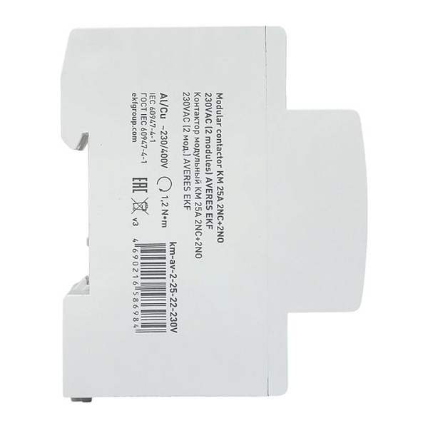 Контактор модульный КМ 25А 2NO+2NC 230В АС (2 мод.) AVERES EKF