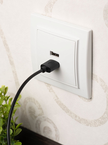 Минск Розетка USB 2-местная СП 2,1А белая EKF