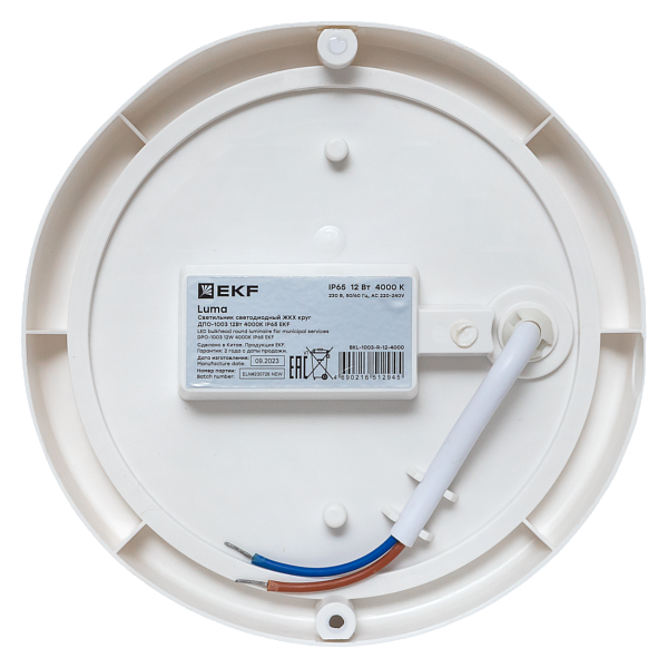 Светильник светодиодный ЖКХ круг ДПО-1003 12Вт 6500K IP65 LUMA EKF