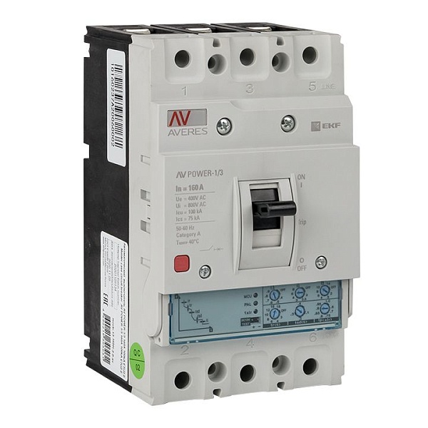 Выключатель автоматический в литом корпусе AV-POWER-1/3 160А 50кА ETU2.0 EKF