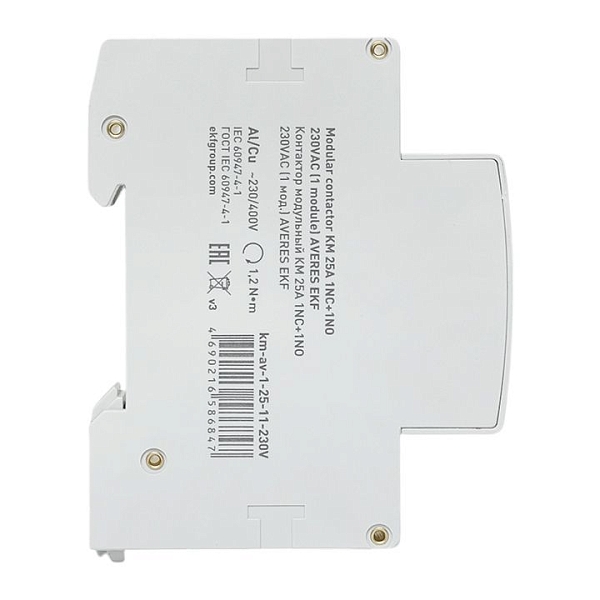 Контактор модульный КМ 25А 1NO+1NC 230В АС (1 мод.) AVERES EKF