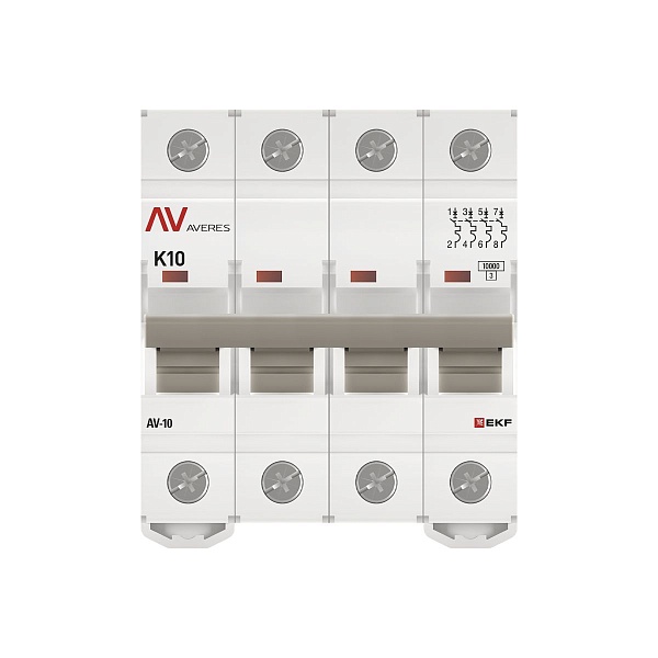 Выключатель автоматический AV-10 4P 10A (K) 10kA EKF AVERES
