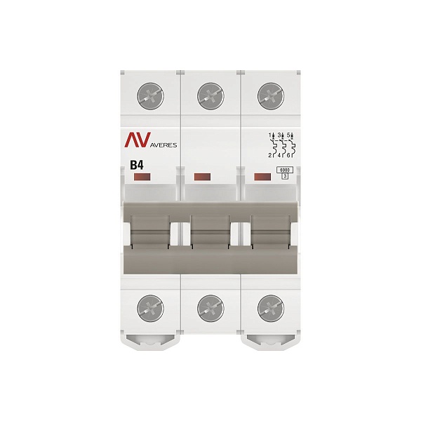 Выключатель автоматический AV-6 3P 4A (B) 6kA EKF AVERES