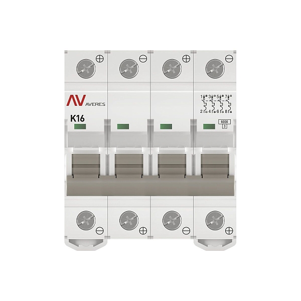 Выключатель автоматический AV-6 DC 4P 16A (K) 6kA EKF AVERES