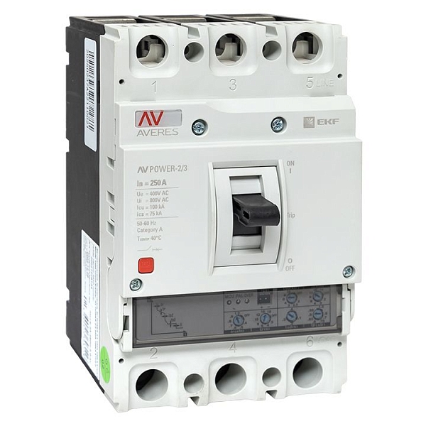 Выключатель автоматический в литом корпусе AV-POWER-2/3 250А 100кА ETU2.0 EKF
