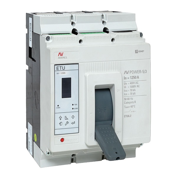 Выключатель автоматический в литом корпусе AV-POWER-5/3 1250А 70кА ETU6.2 EKF