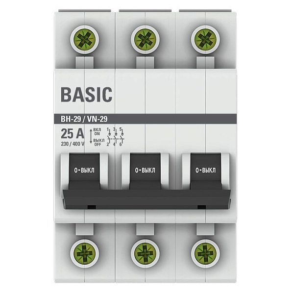 Выключатель нагрузки ВН-29 3P 25А BASIC