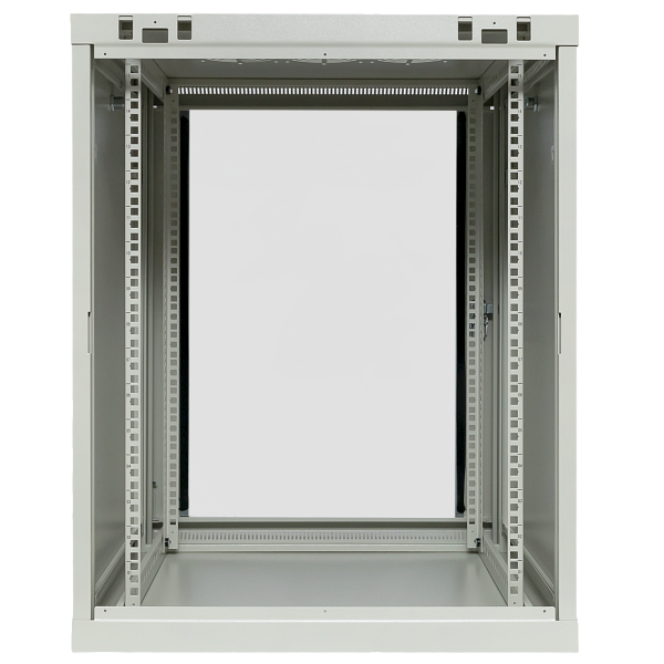 Шкаф настенный 19" TERACOM PRO 12U 600x600 мм дверь стеклянная с замком-ручкой серый