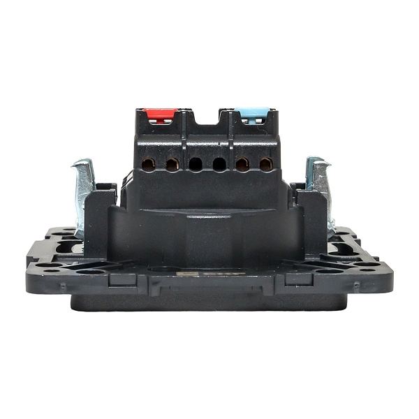 Стокгольм Механизм Розетки 1-местной б/з 10 А автоматические клеммы черный с защ. штор. EKF